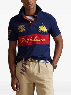crest-embroidered polo shirt