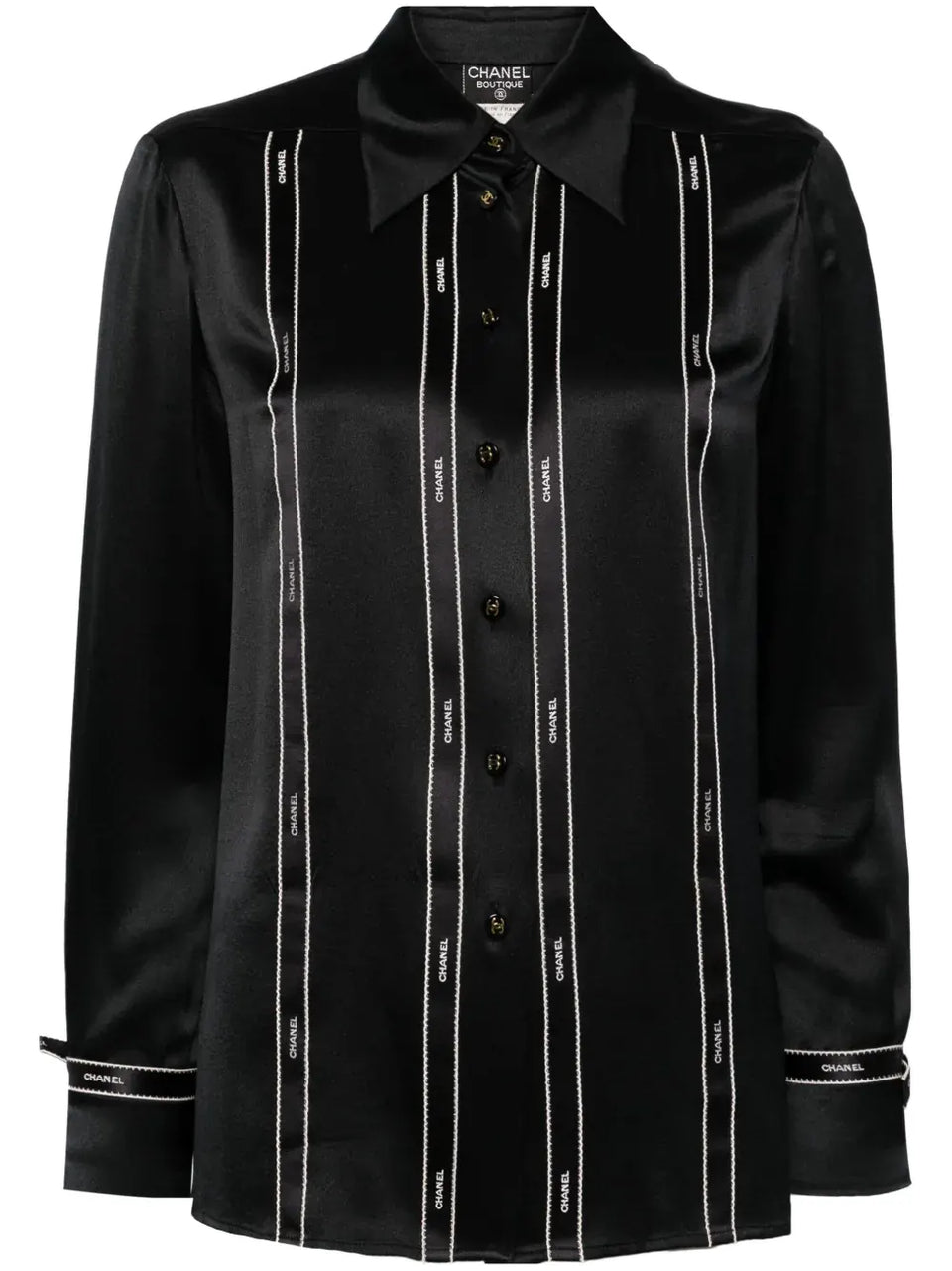 1994 logo-print silk shirt