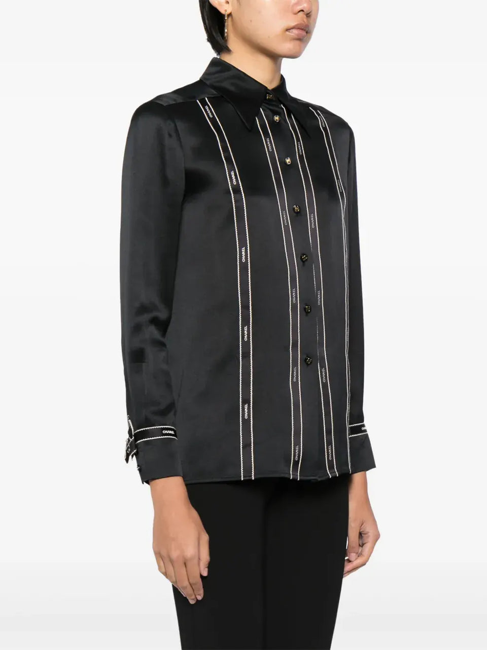 1994 logo-print silk shirt