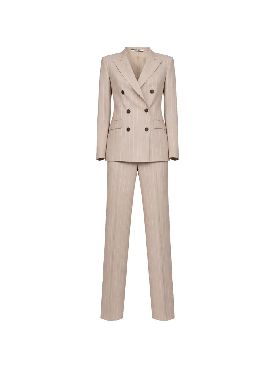 pinstriped double-breasted suit