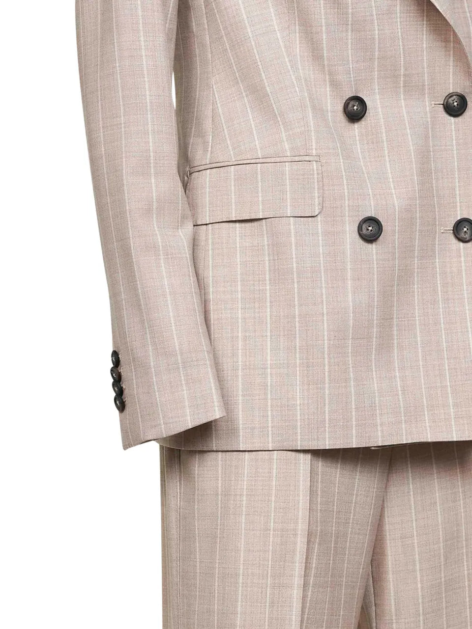 pinstriped double-breasted suit