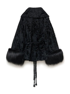 fur-trim cuff jacket