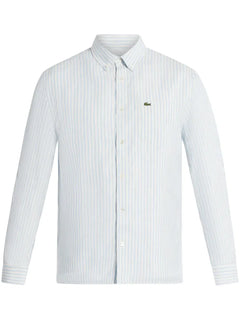 logo-appliqué striped shirt