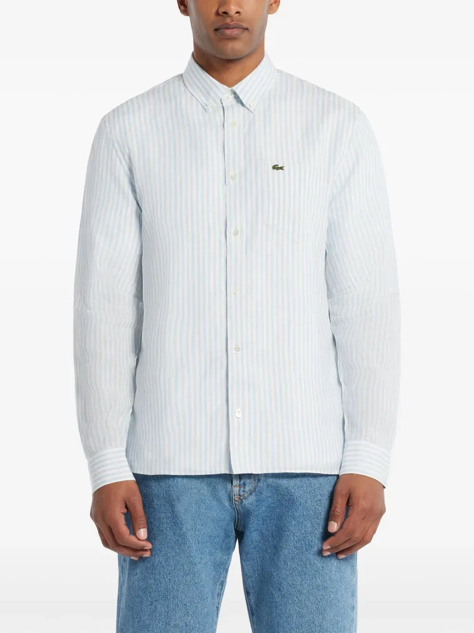 logo-appliqué striped shirt