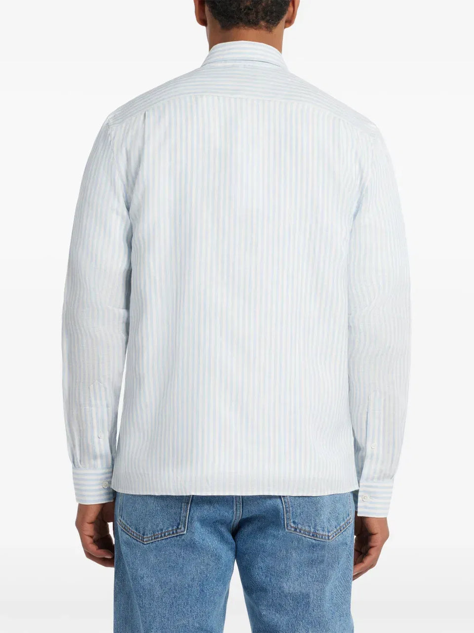 logo-appliqué striped shirt