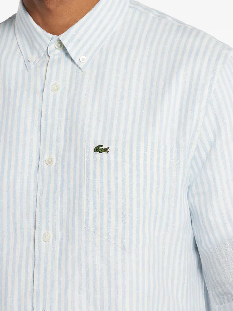 logo-appliqué striped shirt