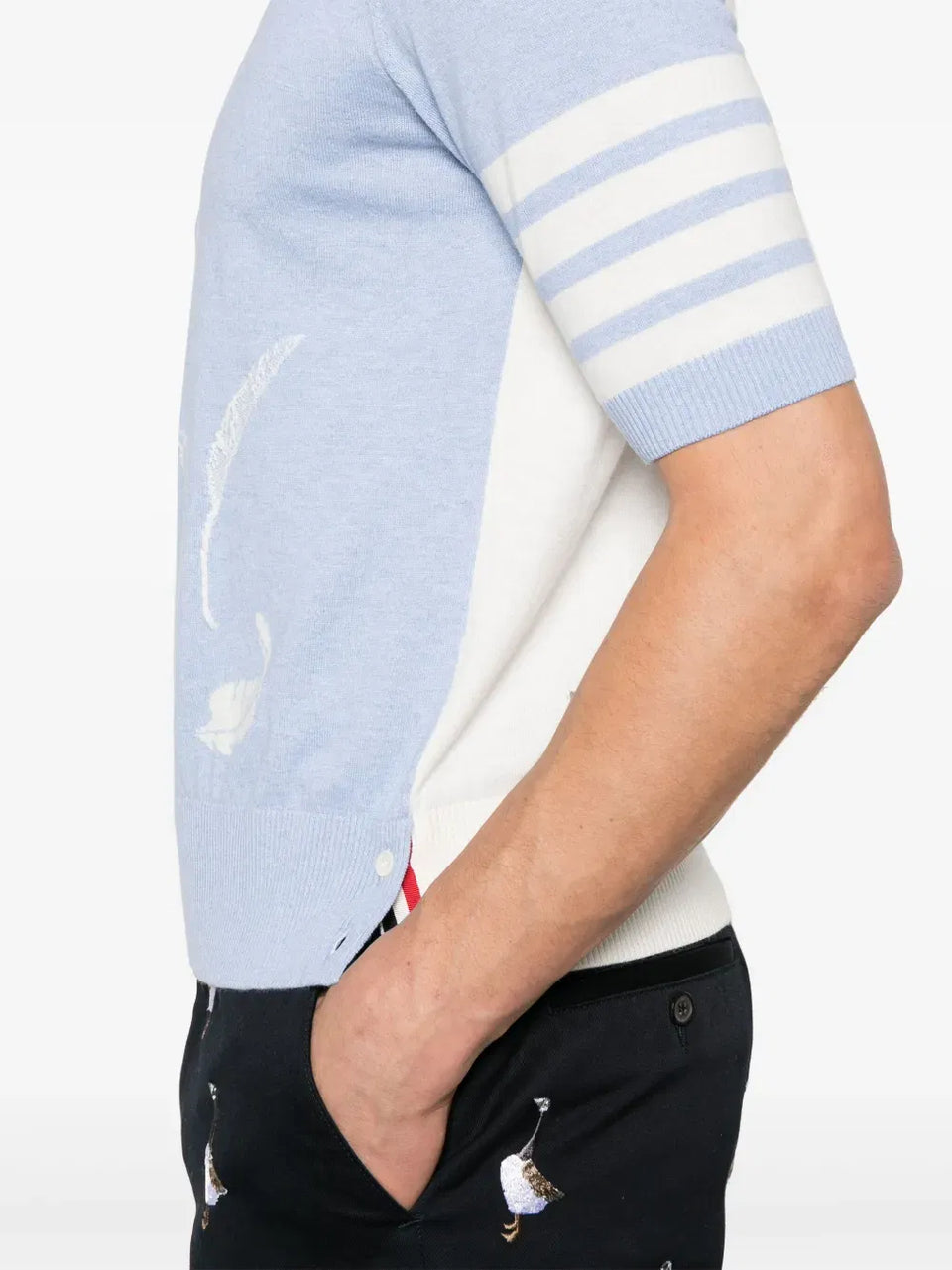 4-Bar stripe cotton polo shirt
