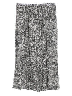 pleated floral-print skirt