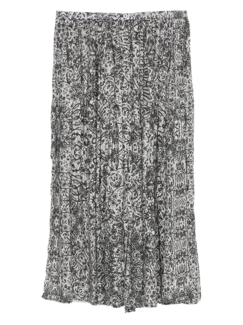 pleated floral-print skirt