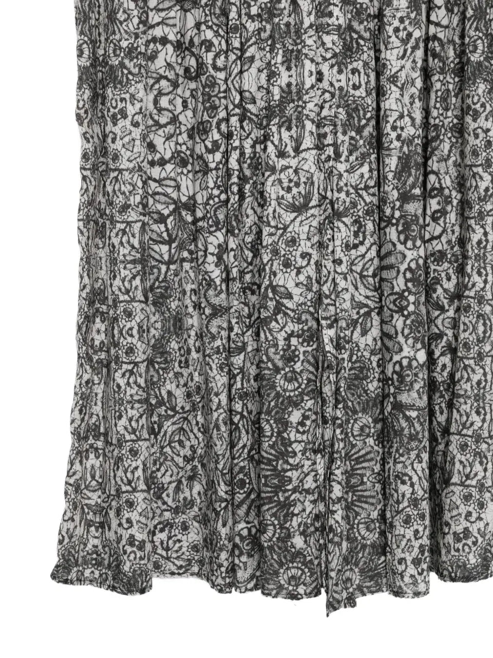 pleated floral-print skirt