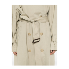 Beige Double-Breasted Trench Coat