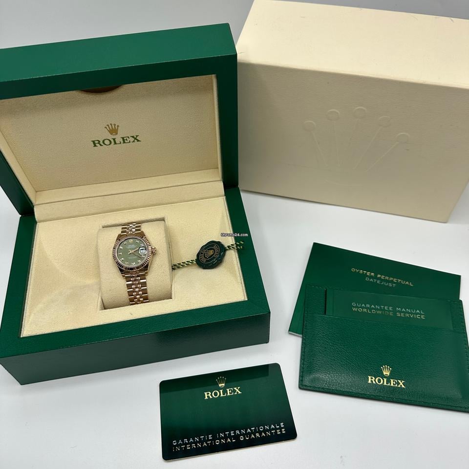 Rolex | Datejust | 279175 | Rose gold | 28 mm | Rose gold | Green | Automatic