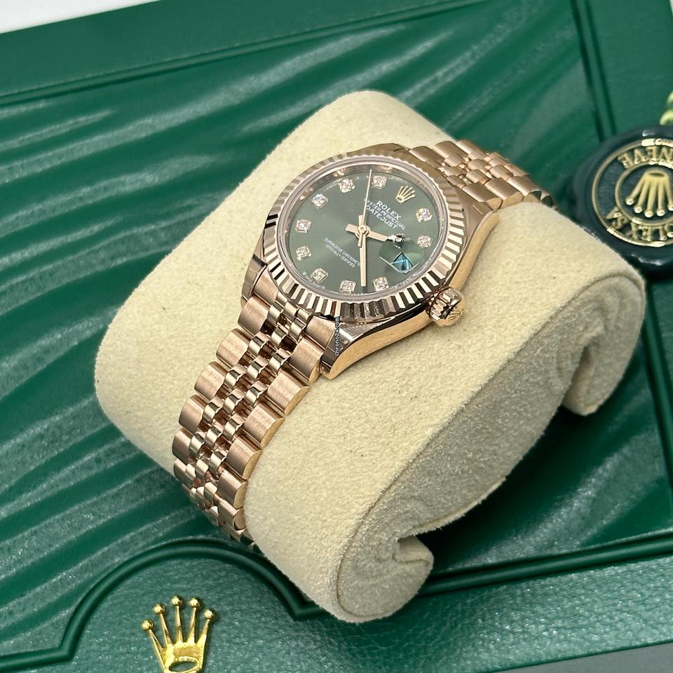 Rolex | Datejust | 279175 | Rose gold | 28 mm | Rose gold | Green | Automatic