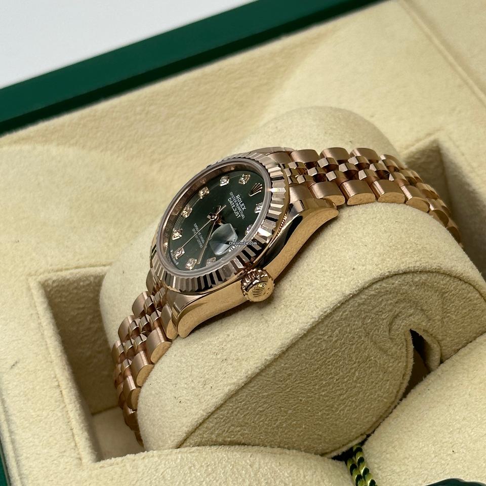Rolex | Datejust | 279175 | Rose gold | 28 mm | Rose gold | Green | Automatic