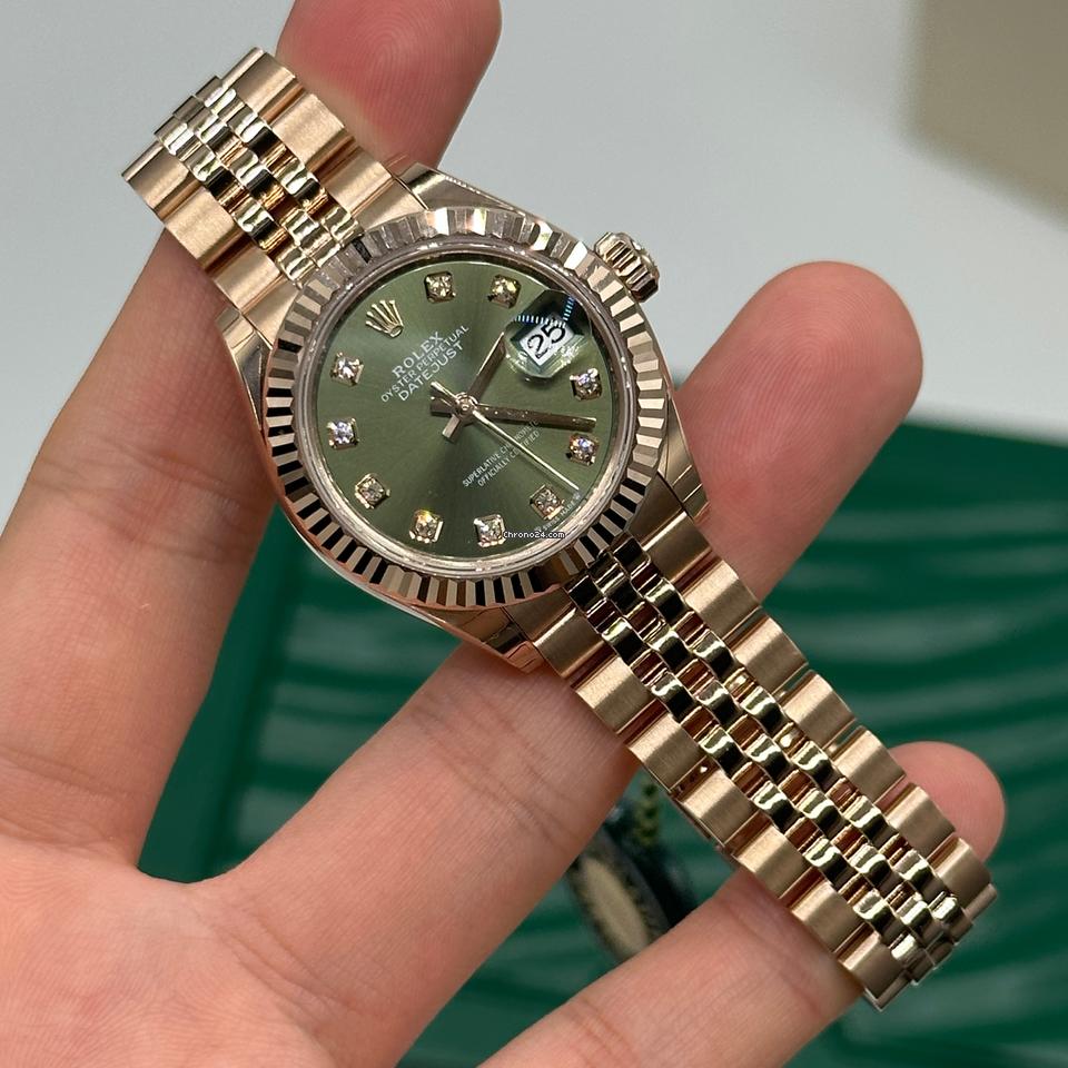 Rolex | Datejust | 279175 | Rose gold | 28 mm | Rose gold | Green | Automatic