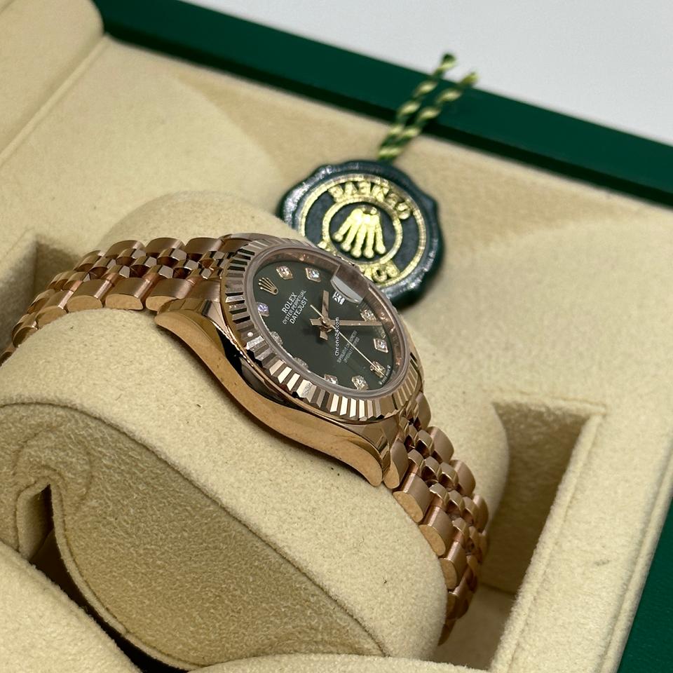 Rolex | Datejust | 279175 | Rose gold | 28 mm | Rose gold | Green | Automatic