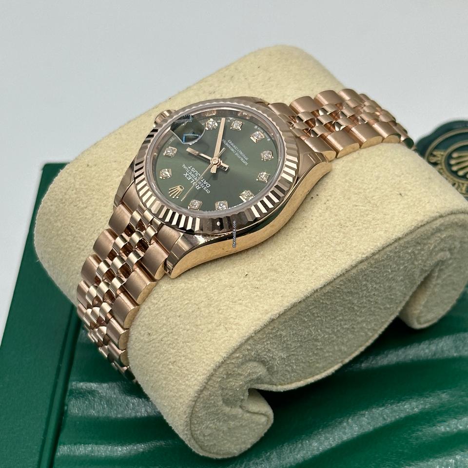 Rolex | Datejust | 279175 | Rose gold | 28 mm | Rose gold | Green | Automatic