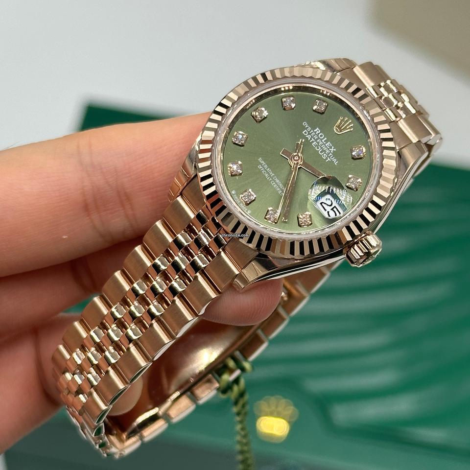 Rolex | Datejust | 279175 | Rose gold | 28 mm | Rose gold | Green | Automatic