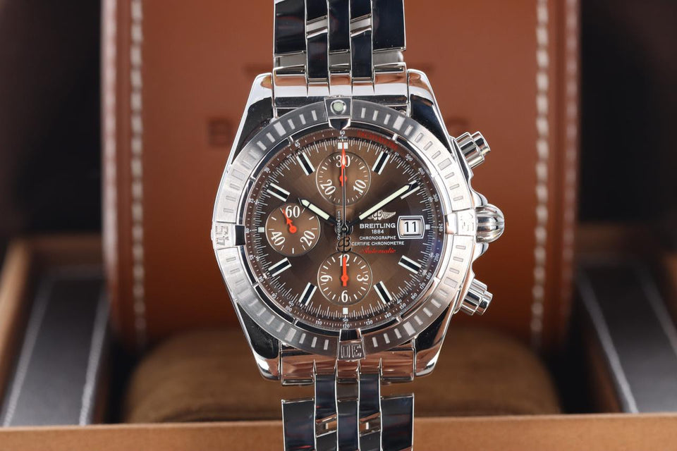 Breitling Chronomat Evolution Havana Limited Edition 100 Evolution Stainless Steel Bronze A13356 Chronograph