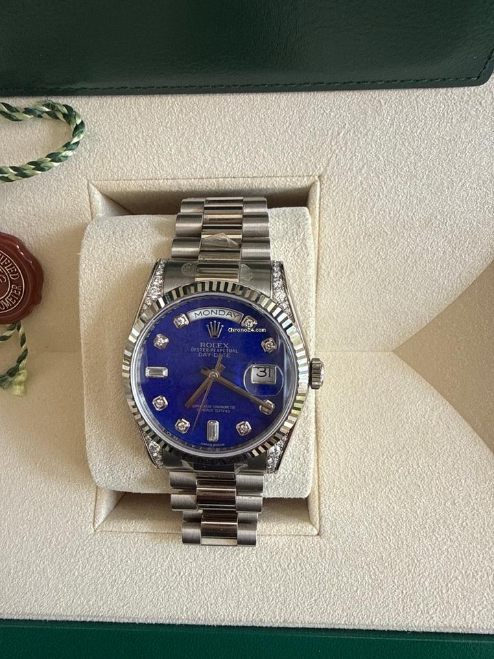 Rolex | Day-Date | 118339 | White gold | 36 mm | White gold | Blue | Automatic
