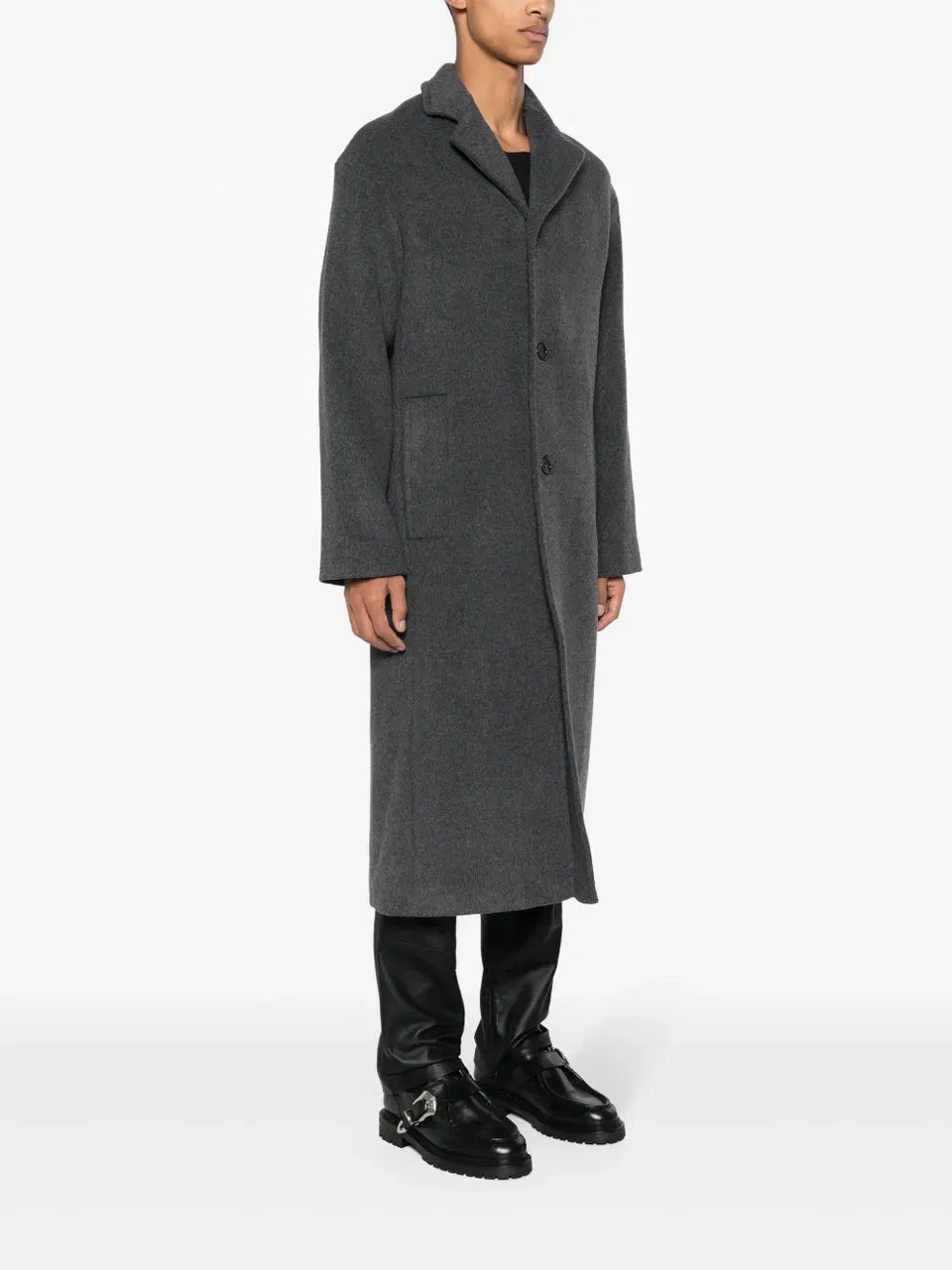notched-lapels single-breasted coat