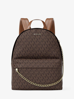 Michael Kors Slater Medium Signature Logo Backpack Brown