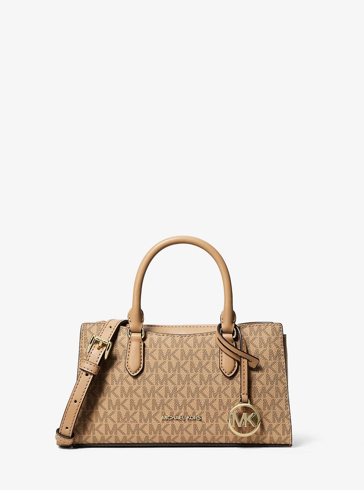 Michael Kors Arden Small Signature Logo Messenger Bag Camel