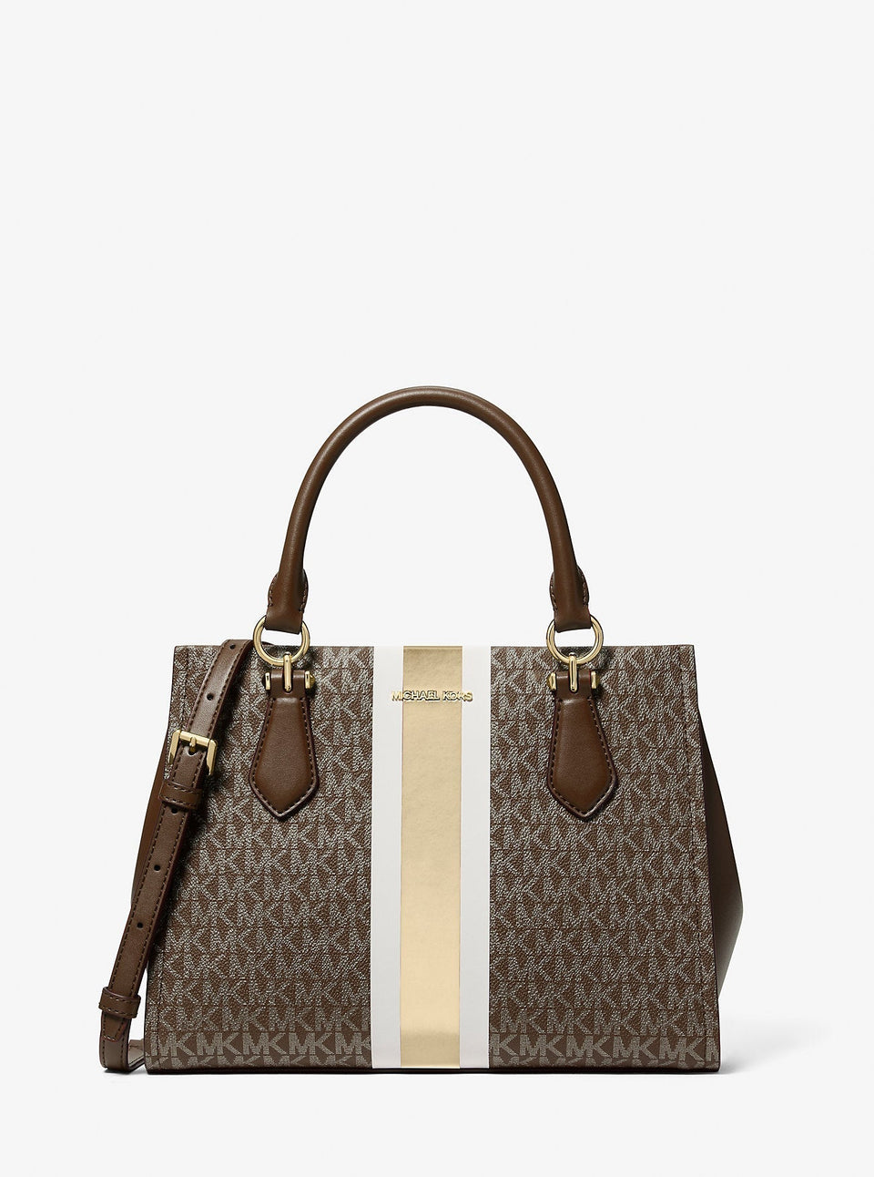 Michael Kors Marilyn Small Signature Logo Messenger Bag Brown