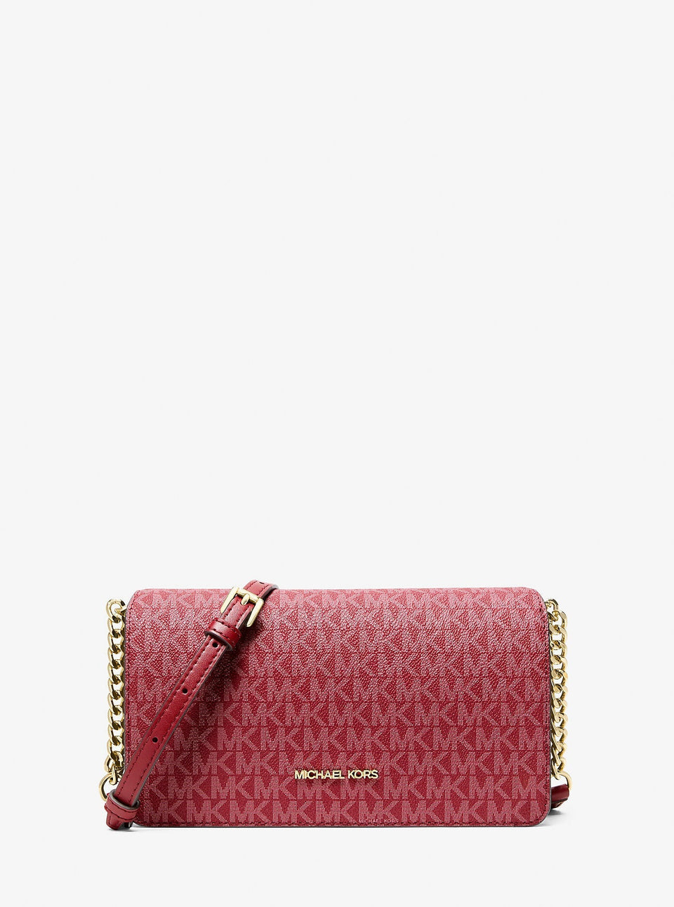 Michael Kors Jet Set Medium Signature Logo Crossbody Bag Cherry
