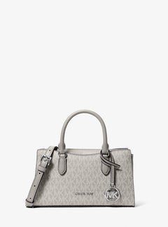Michael Kors Arden Small Signature Logo Messenger Bag Pearl Grey