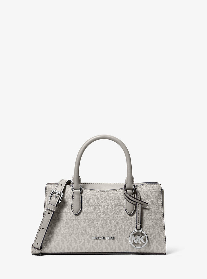 Michael Kors Arden Small Signature Logo Messenger Bag Pearl Grey