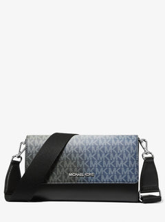 Michael Kors Jet Set Large Ombre Signature Logo Crossbody Bag Black Combo