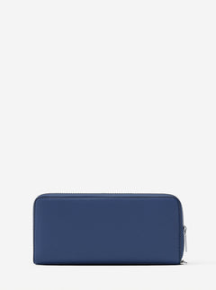 Michael Kors Large Pebbled Leather Continental Wallet Galaxy Blue