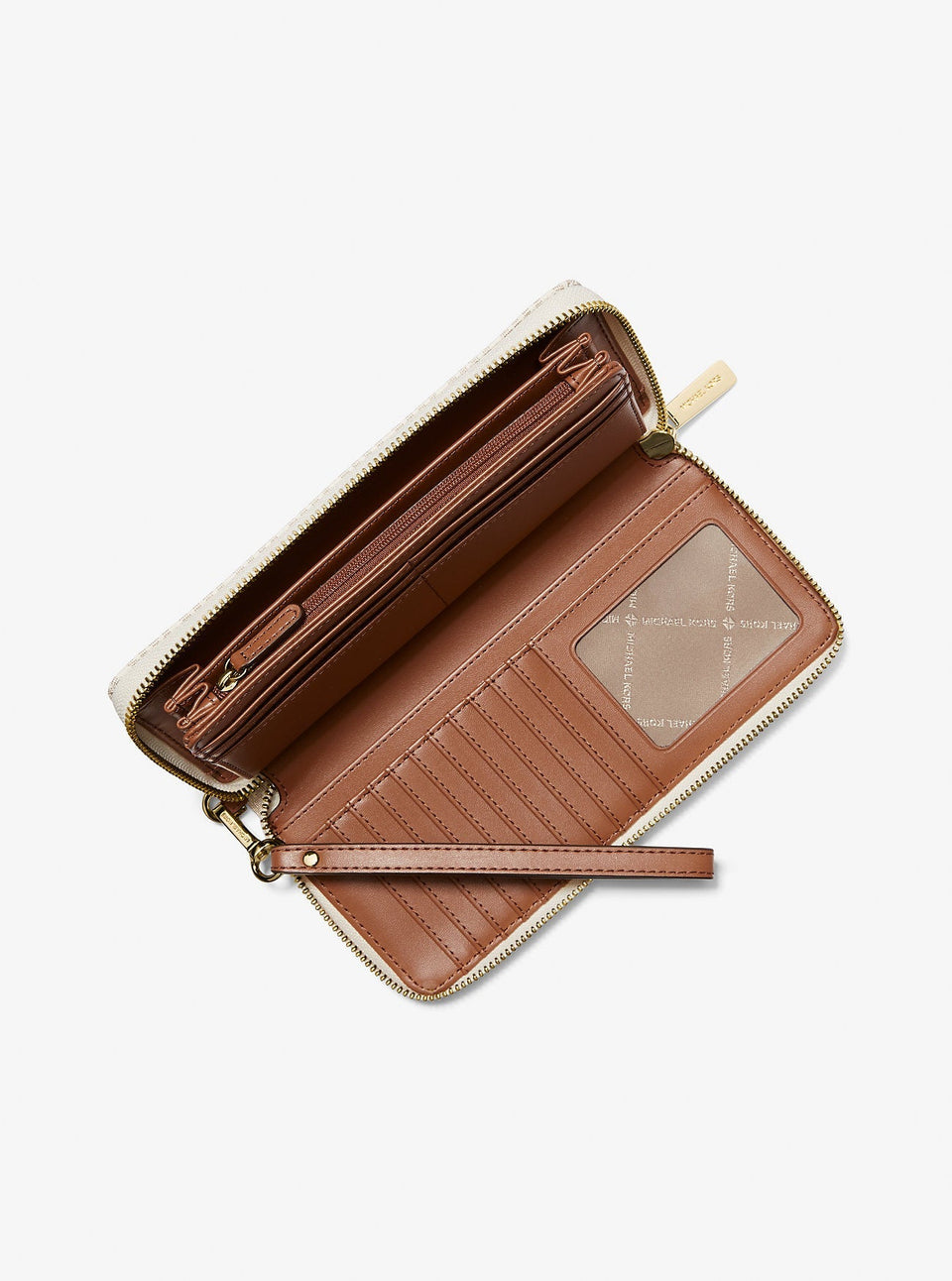 Michael Kors Jet Set Travel Large Logo Continental Wristlet Vanilla