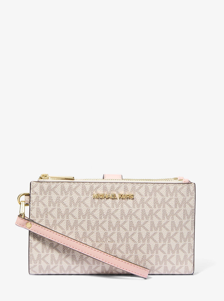 Michael Kors Jet Set Travel Signature Logo Smartphone Wallet Pwd Blsh Mlt