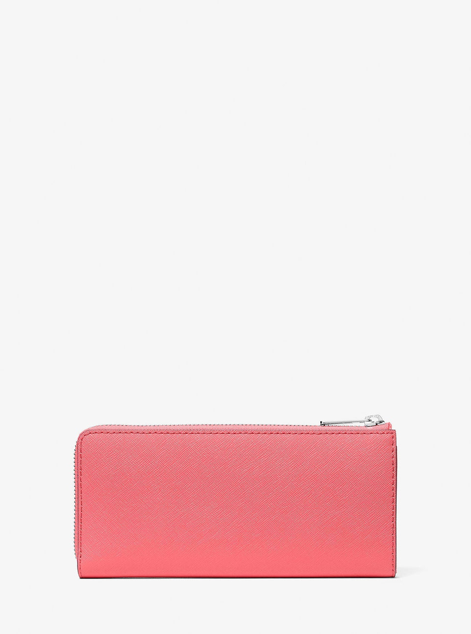 Michael Kors Jet Set Travel Large Saffiano Leather Quarter-Zip Wallet Hibiscus