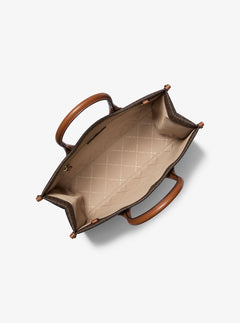 Michael Kors Mirella Medium Signature Logo Tote Bag Brown