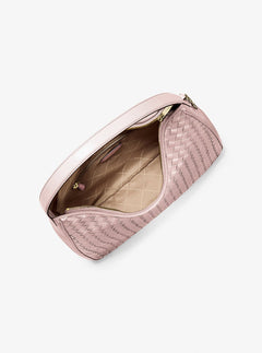 Michael Kors Nayla Medium Woven Shoulder Bag Powder Blush