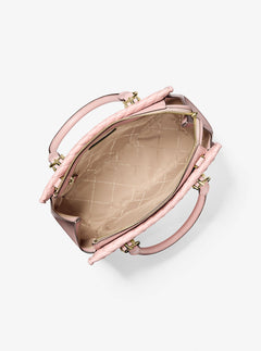 Michael Kors Marilyn Medium Woven Satchel Powder Blush