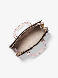 Michael Kors Sheila Medium Heart Embroidered Satchel Powder Blush