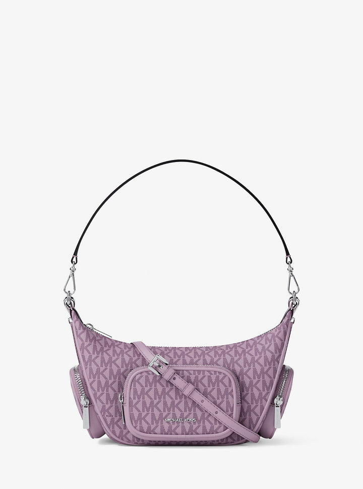 Michael Kors Merritt Small Signature Logo Convertible Shoulder Bag Lt Quartz