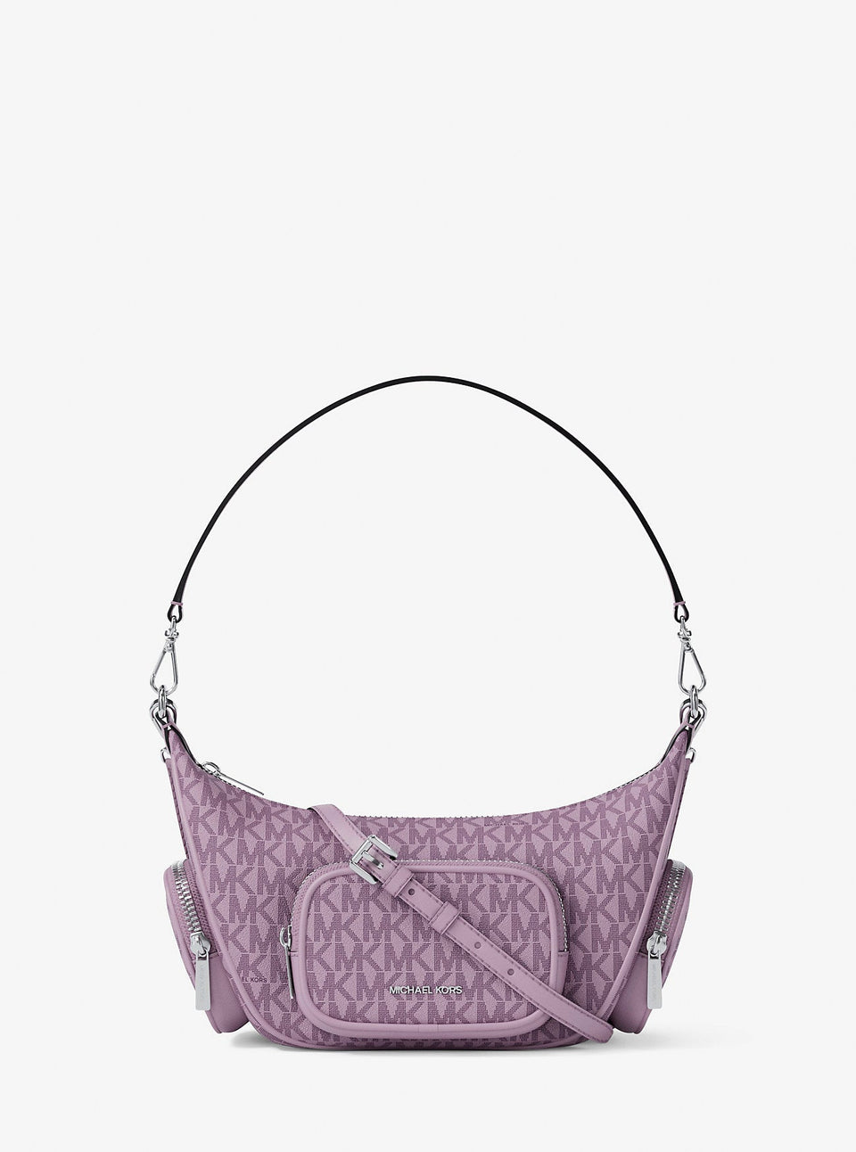Michael Kors Merritt Small Signature Logo Convertible Shoulder Bag Lt Quartz