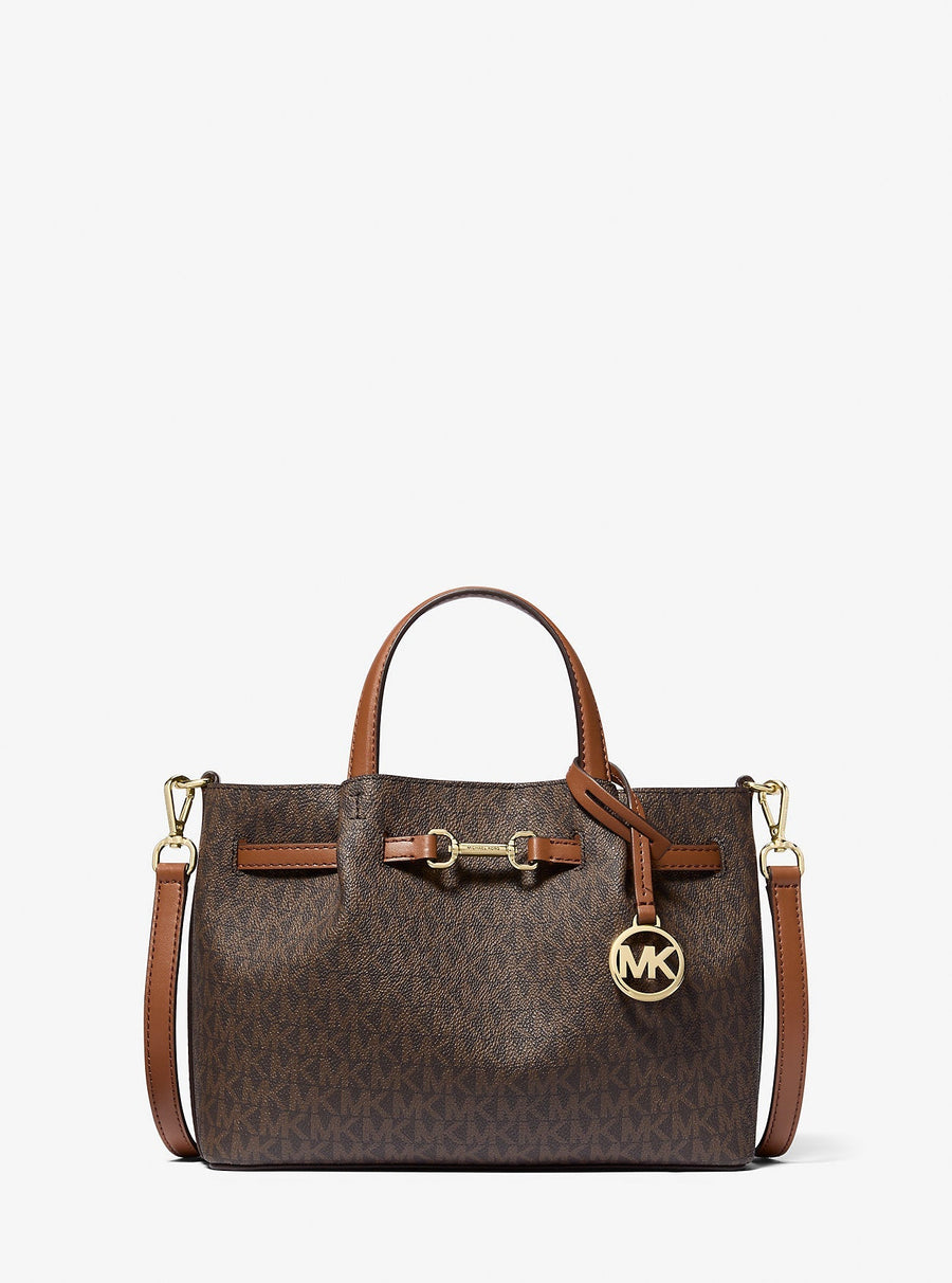 Michael Kors Carson Small Signature Logo Satchel Brown