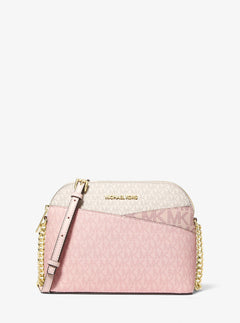 Michael Kors Jet Set Travel Medium Color-Block Signature Logo Crossbody Bag Pwd Blsh Mlt