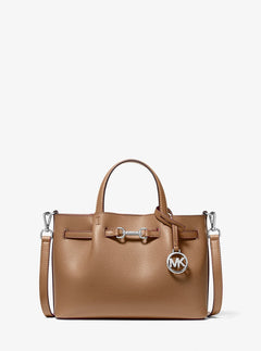 Michael Kors Carson Small Pebbled Leather Satchel Driftwood