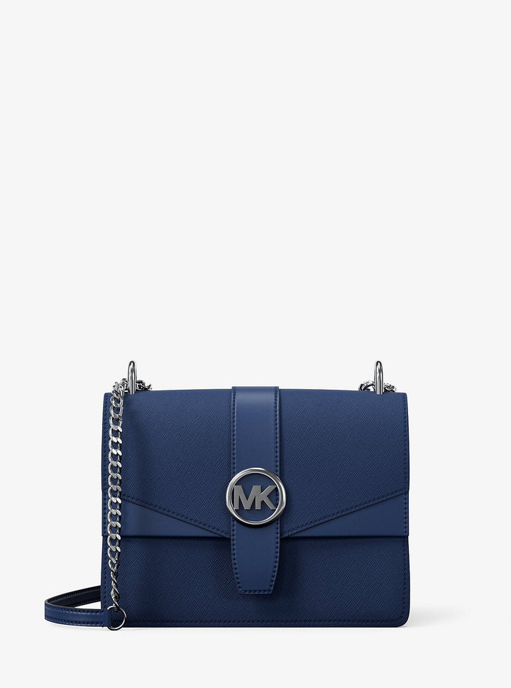 Michael Kors Greenwich Small Saffiano Leather Crossbody Bag Galaxy Blue