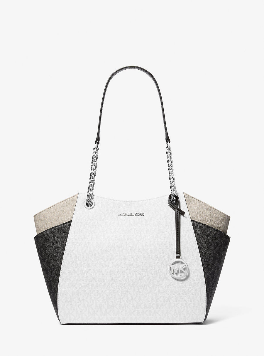 Michael Kors Jet Set Large Color-Block Signature Logo Shoulder Bag Opwht Multi