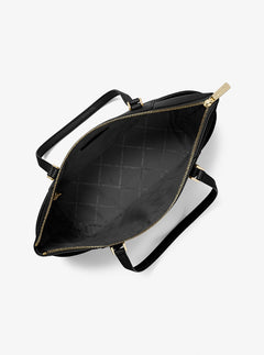 Michael Kors Charlotte Large Saffiano Leather Top-Zip Tote Bag Black
