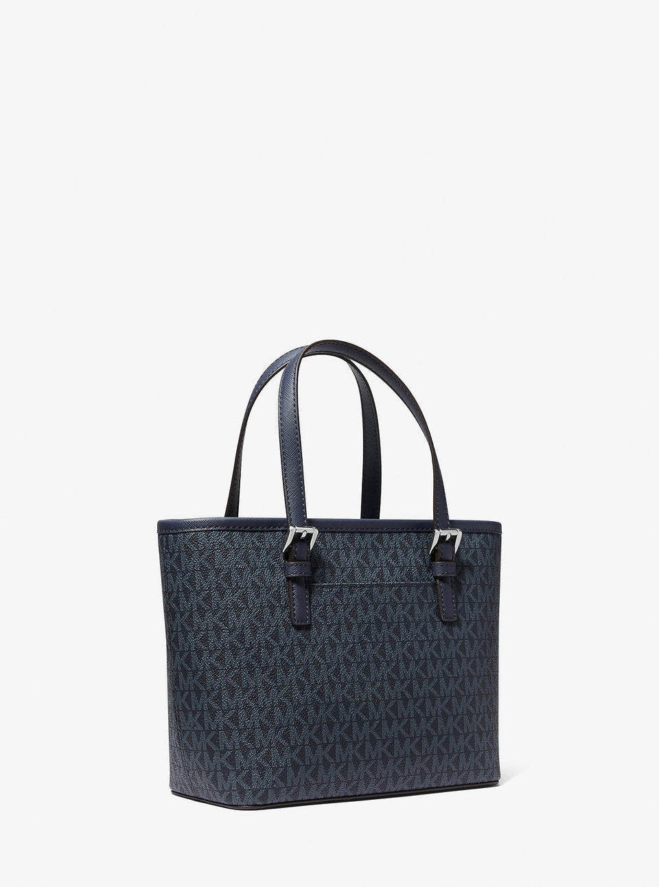 Michael Kors Jet Set Travel Extra-Small Logo Top-Zip Tote Bag Navy