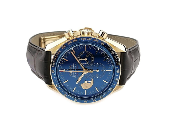 Omega Speedmaster Professional Moonwatch Apollo XVII Limited Edition Handaufzug Gelbgold 42mm Keramik-Zifferblatt braunes Lederband 311.63.42.30.03.001 Full Set mit Garantie Occasion Neu